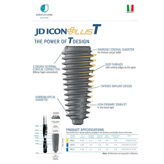 Implant JD Icon Plus T 4,0 x 8,5 mm titan grad 4